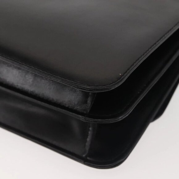 GUCCI Hand Bag Leather Black Gold Auth ep10849 - Picture 4 of 16